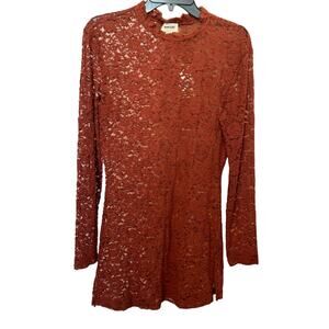 New ~ OPEN EDIT ~ Nordstrom Lace Tunic Pajamas Set Size M ~ LOUNGE FALL